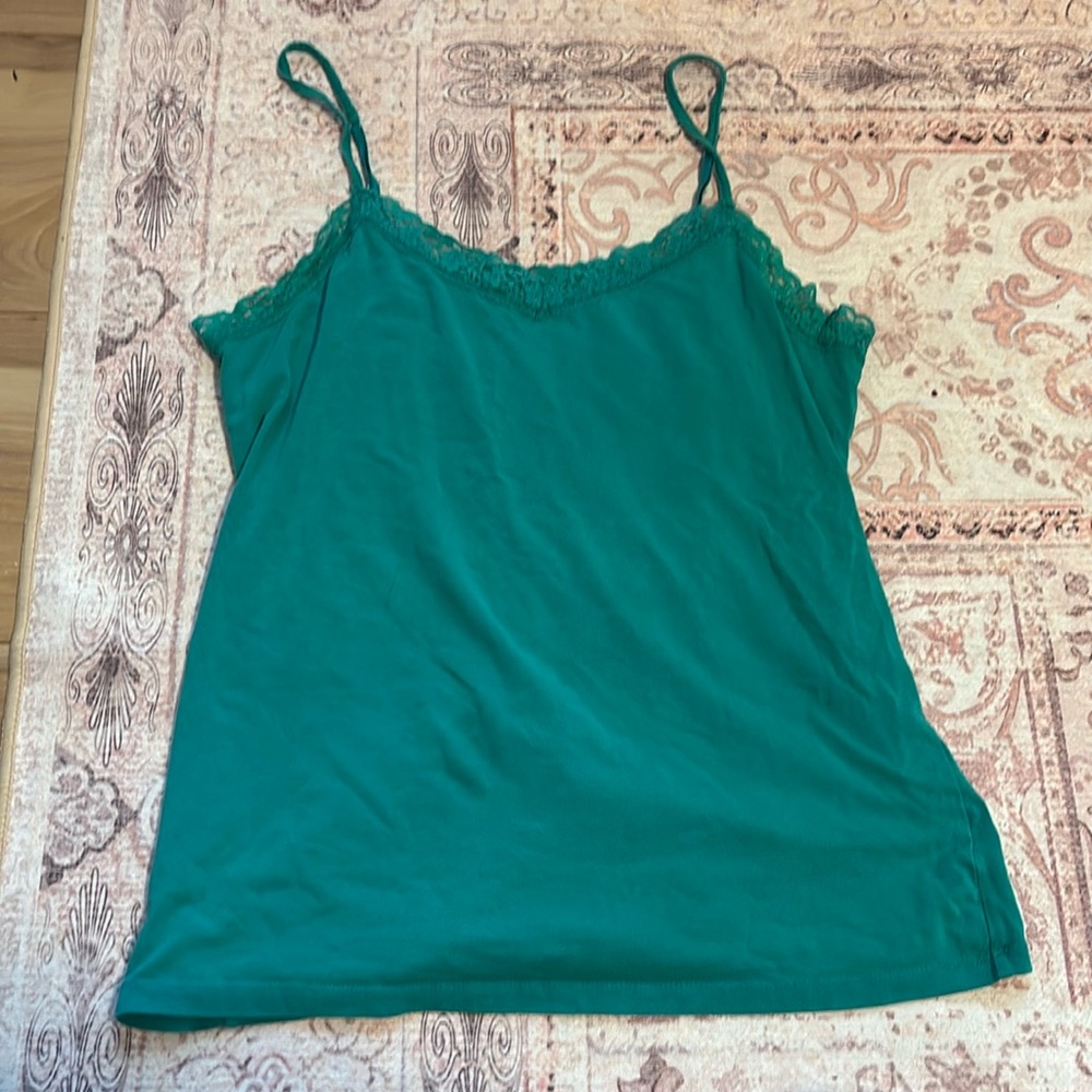 Green/Blue Merona Lace Tank Top Size Medium